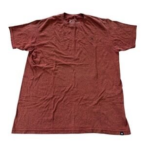 Hurley T Shirt Mens Medium Red Premium Fit Logo Surf Skate Casual Tee